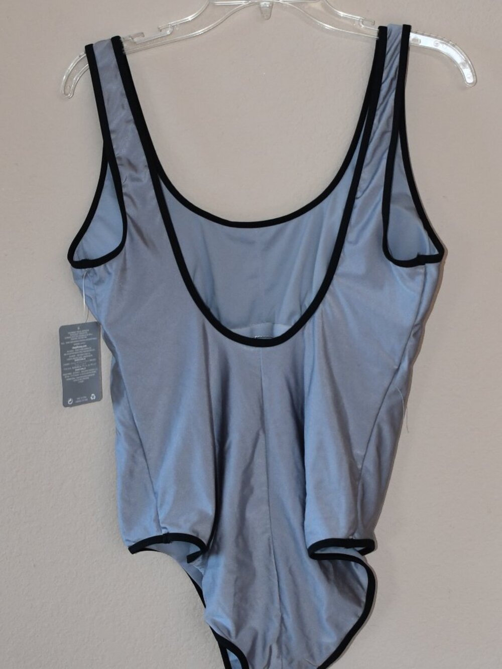 Disney Bathing Suit Women's XL One Piece Gray Metallic Mickey Mouse Monochrome - Picture 5 of 5